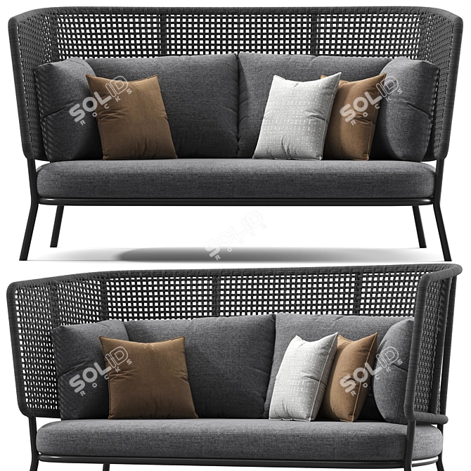 Luxury Moon Alu Garden Sofa 3D model image 3