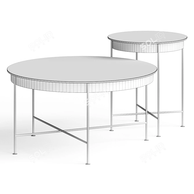 Streamline Glass Coffee Table 3D model image 2