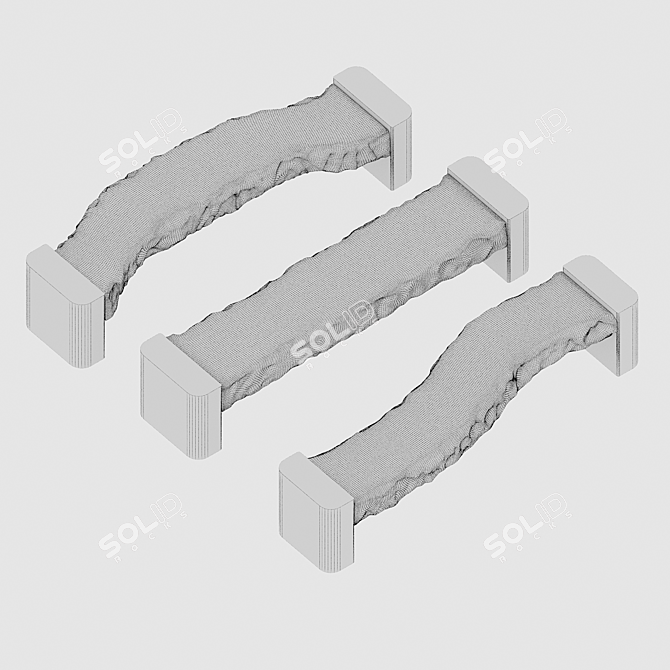 Stone Park Bench 2000mm Corona 3D model image 3