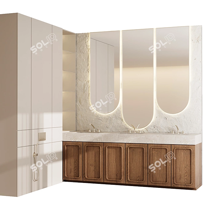 Modern Mina Bathroom Set 3D model image 1