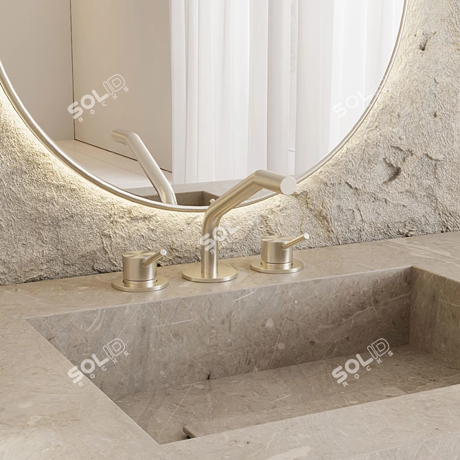 Modern Mina Bathroom Set 3D model image 4