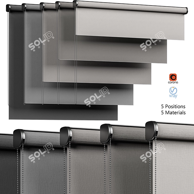 Modern Roller Blinds Collection 3D model image 1