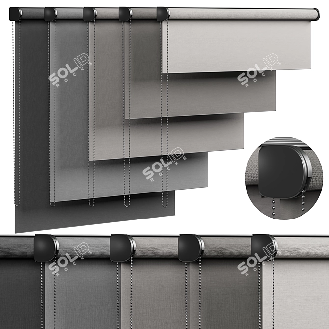 Modern Roller Blinds Collection 3D model image 2