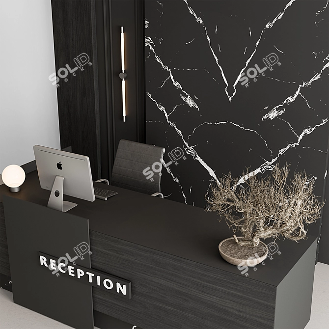 Modern Reception Desk Office Set 3D model image 3