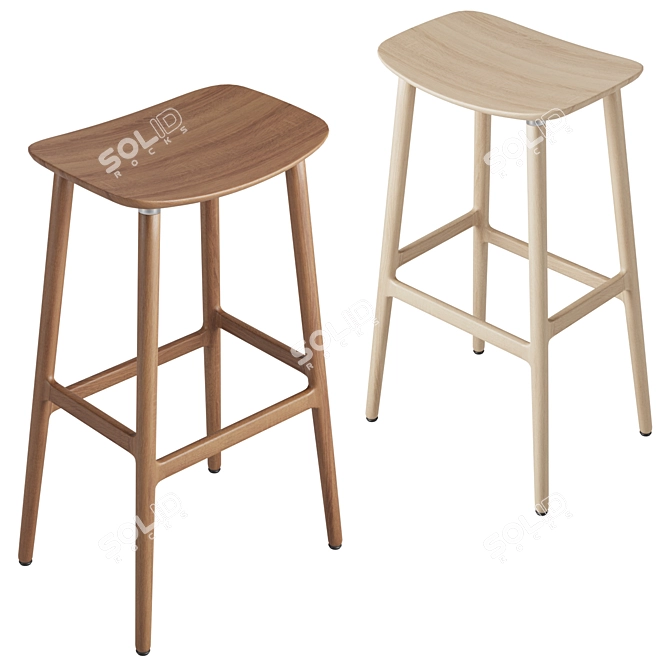 Elegant Naru Bar Stool 3D model image 3