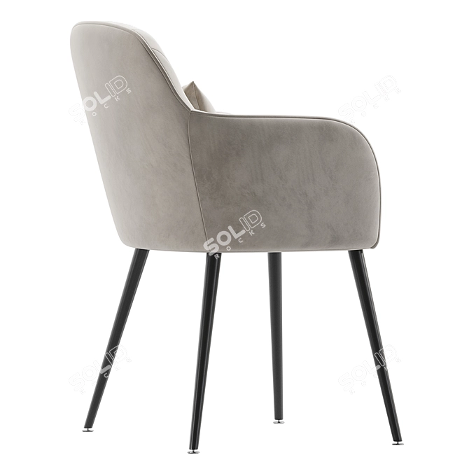 Ginoir Square Modern Armchair 3D model image 4