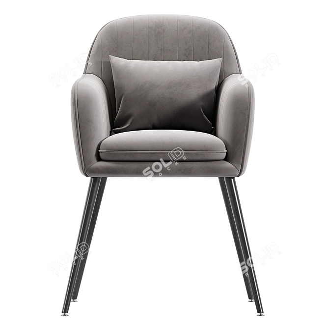 Ginoir Square Modern Armchair 3D model image 5