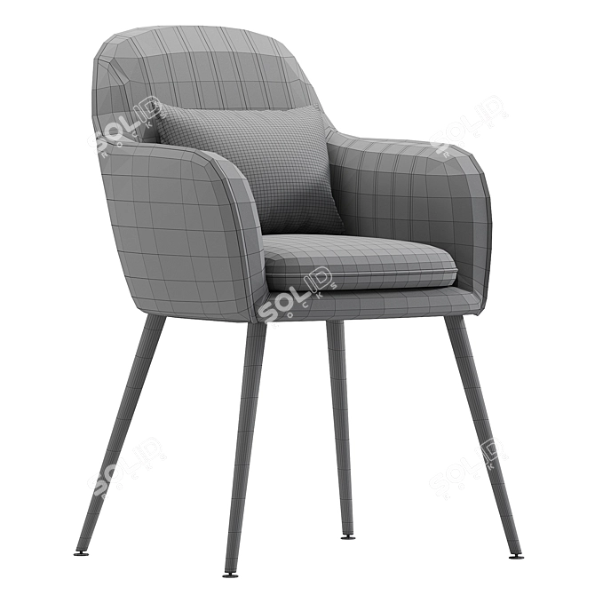 Ginoir Square Modern Armchair 3D model image 6