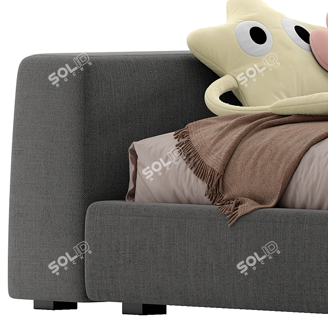 Cozy Single Bed Siena: Plush Paradise 3D model image 3