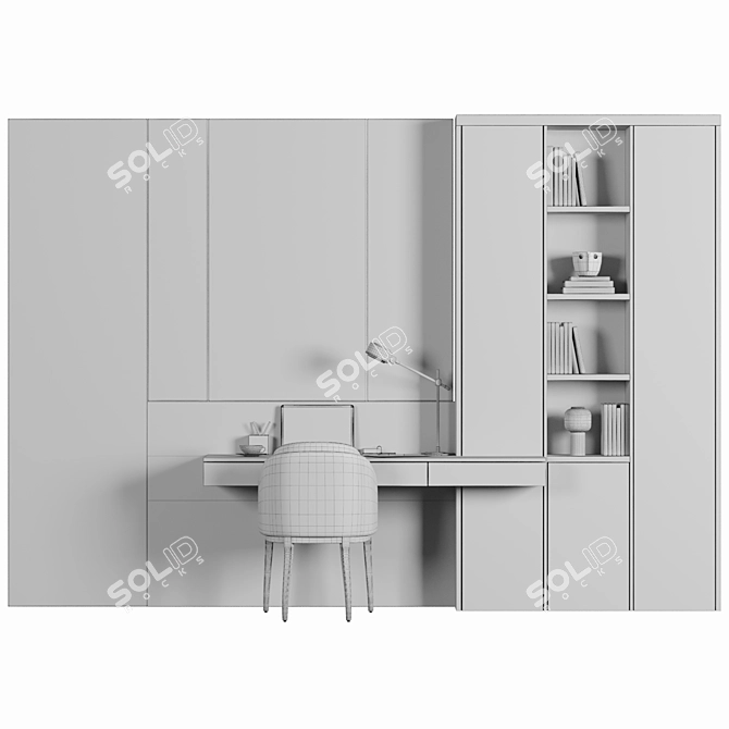 Elegant Home Office Furniture Set 3D model image 4