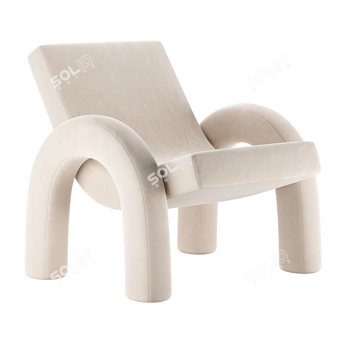 Elegant ARCO Lounge Chair: Dusty Deco 3D model image 1