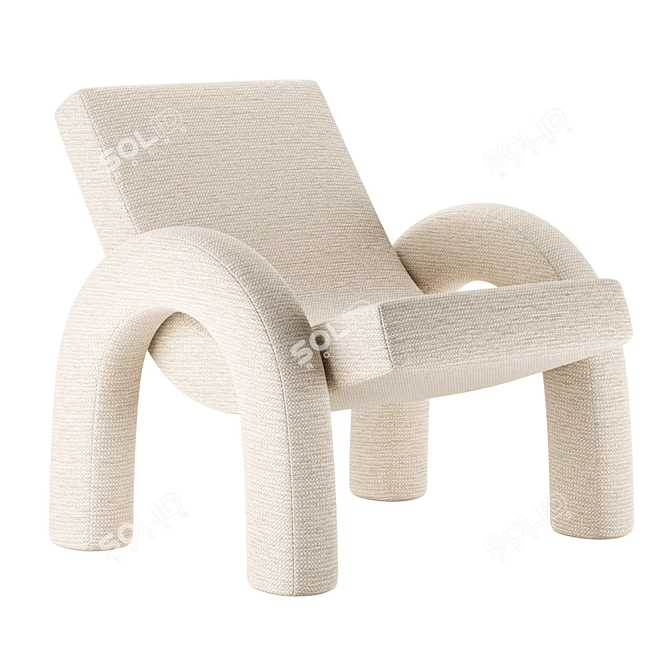 Elegant ARCO Lounge Chair: Dusty Deco 3D model image 3