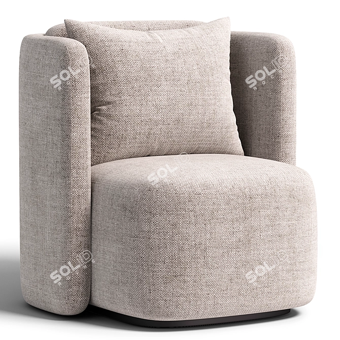 Modern Swivel Club Chair 2017 3D model image 2