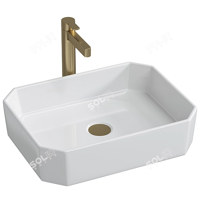 Modern Wall-mounted Sink BELBAGNO BB1386 3D model image 1