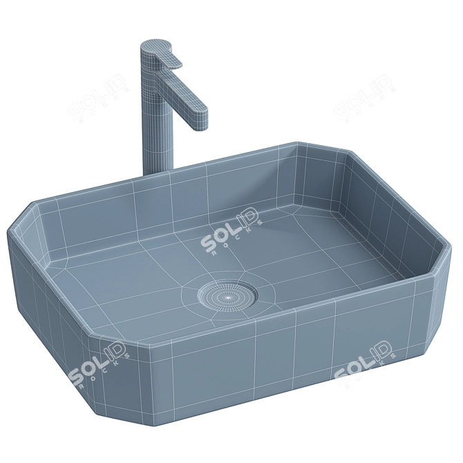 Modern Wall-mounted Sink BELBAGNO BB1386 3D model image 2