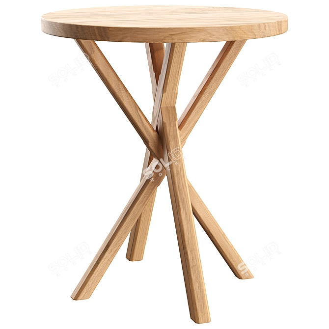 Solid Oak Bond Side Table 3D model image 1