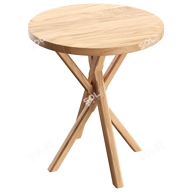 Solid Oak Bond Side Table 3D model image 2