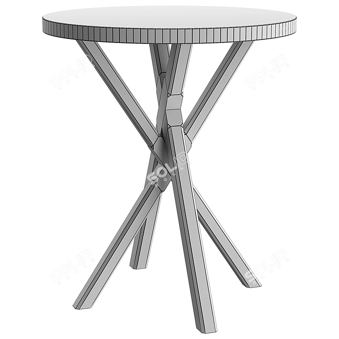 Solid Oak Bond Side Table 3D model image 3