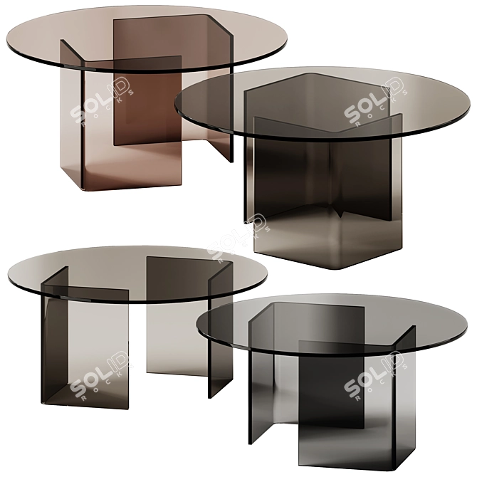 Sleek Glass Coffee Table 3D model image 1