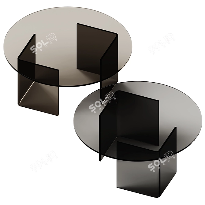 Sleek Glass Coffee Table 3D model image 2