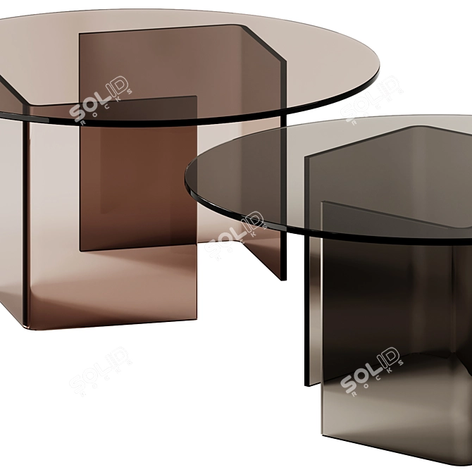 Sleek Glass Coffee Table 3D model image 3