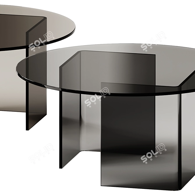 Sleek Glass Coffee Table 3D model image 4