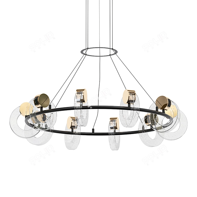 Ring Glass Chandelier Olympe 3D model image 1