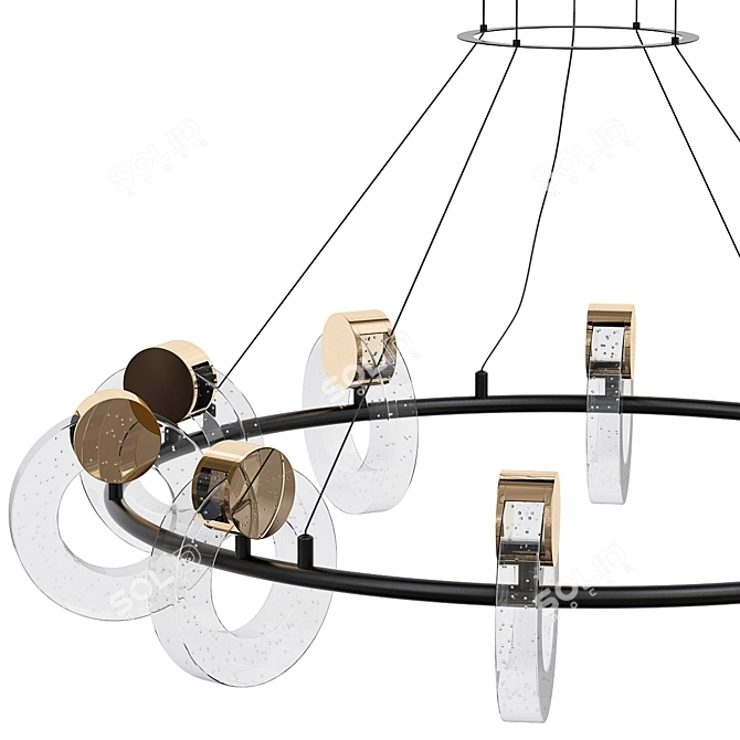 Ring Glass Chandelier Olympe 3D model image 2