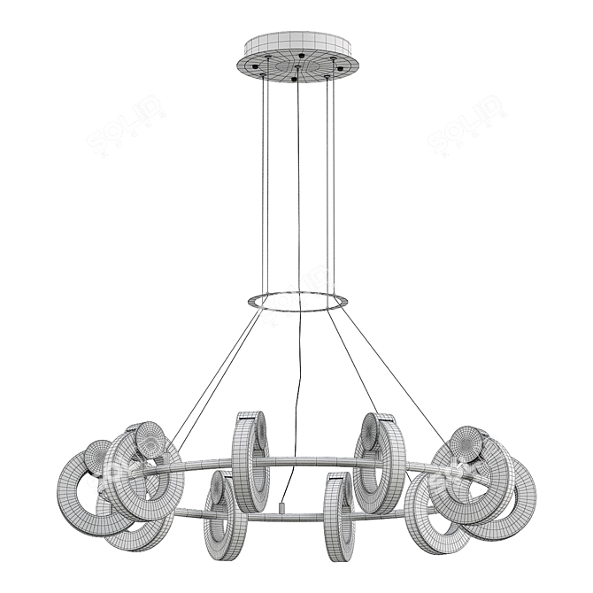 Ring Glass Chandelier Olympe 3D model image 3