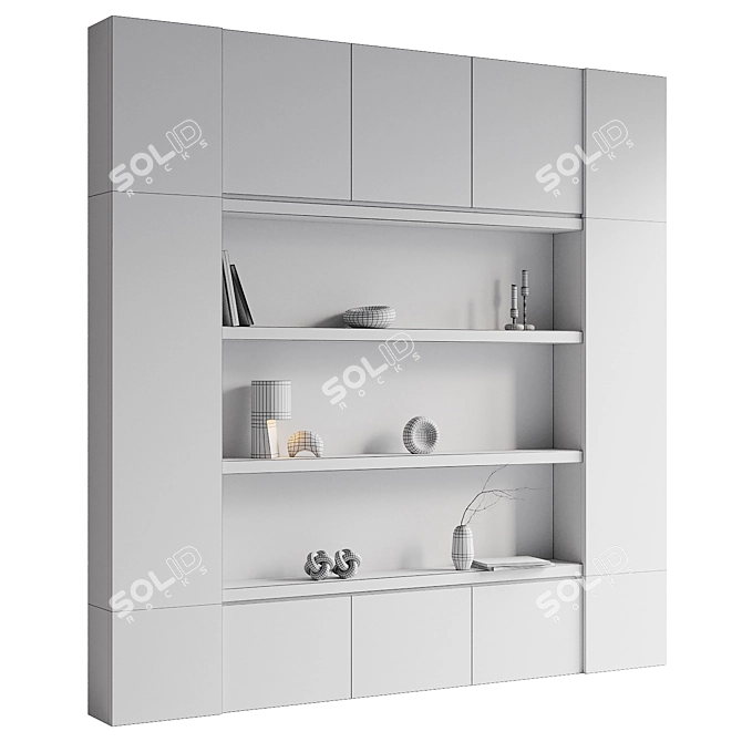 Scandi Style Decorative Shelf Set 3D model image 7