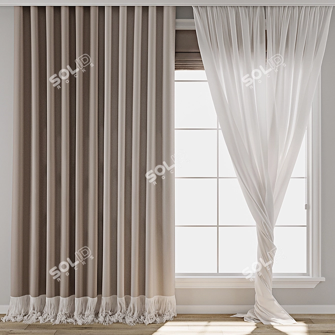 3D Curtain Model Archive [English Translation] 3D model image 1