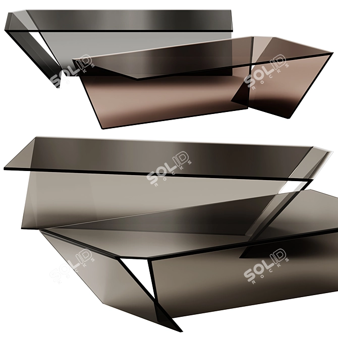 Sleek Glass Coffee Table Perfect 3D model image 1