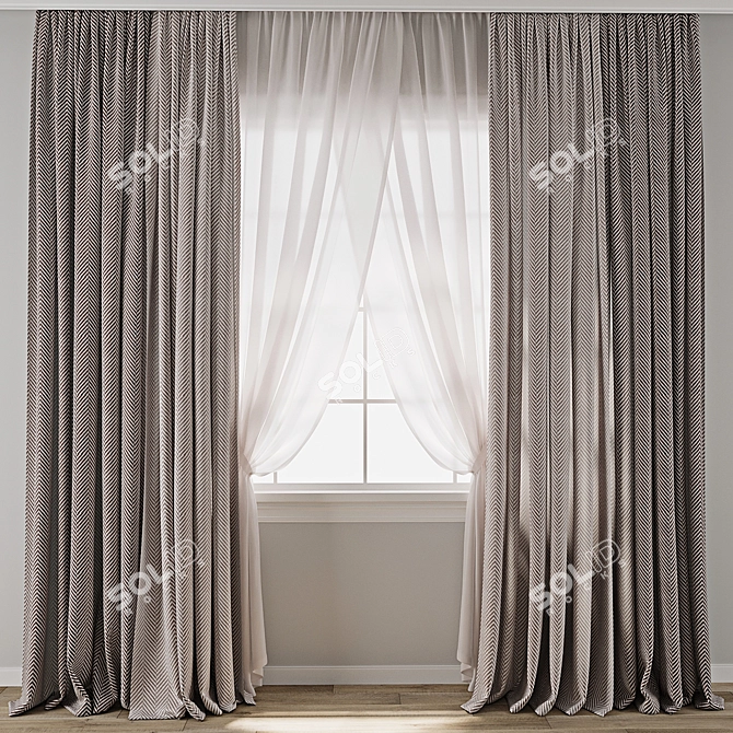 Max 3D Curtain Model Texture 3D model image 1