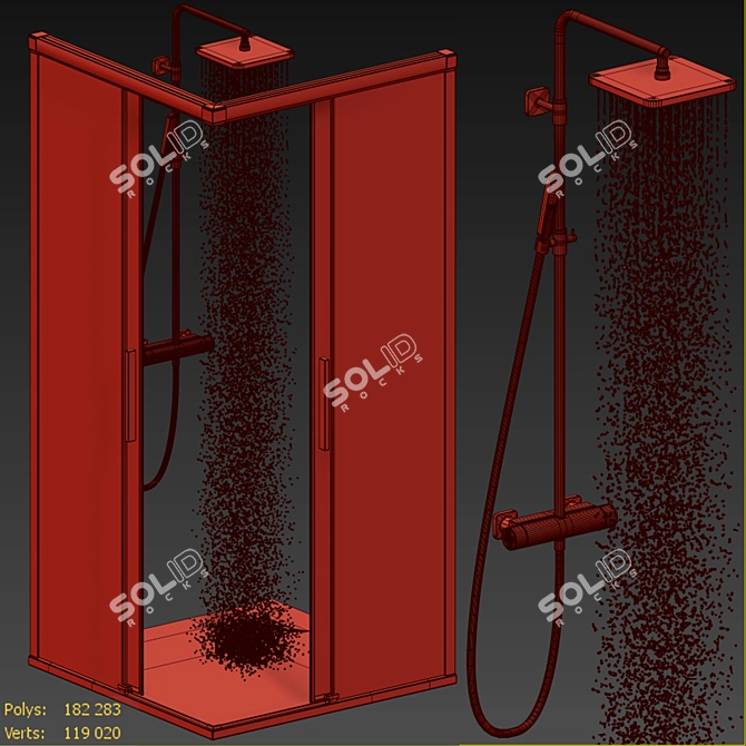 Roca Terran Shower Tray Set 3D model image 5