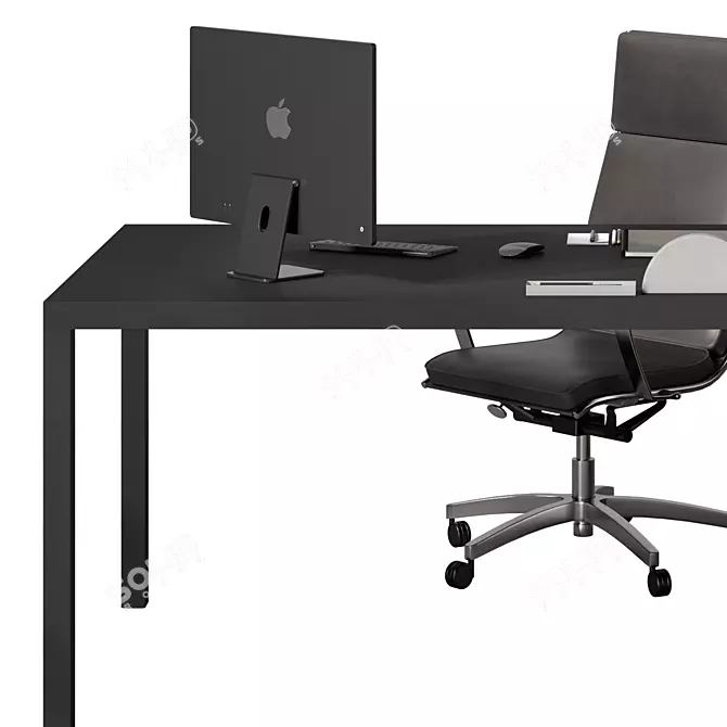 Executive L-Shaped Office Desk 3D model image 2