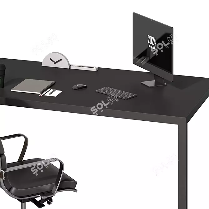 Executive L-Shaped Office Desk 3D model image 4