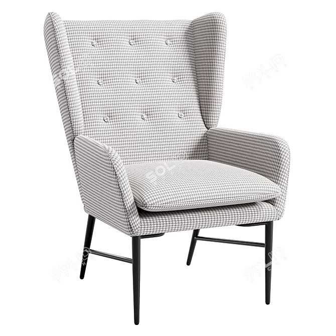 Modern Gray Mehjden Armchair 3D model image 1