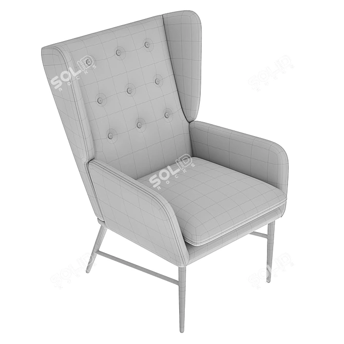 Modern Gray Mehjden Armchair 3D model image 5