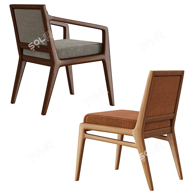 Modern Oslo Dining Chair Design 3D model image 2