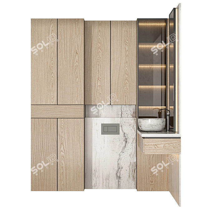 Modern Bathroom Furniture Set 3D model image 2