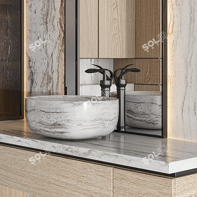 Modern Bathroom Furniture Set 3D model image 3