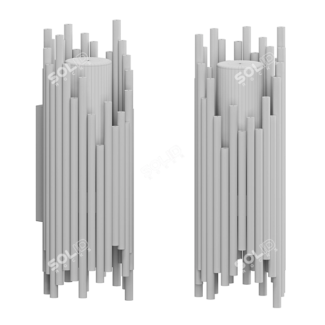 Elegant Brass and White Glass 3D model image 2