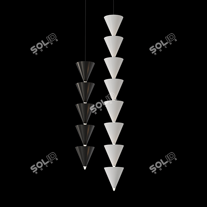 Metal Cone LED Pendant Light 3D model image 2