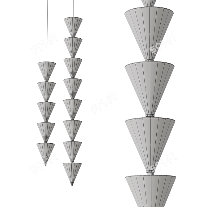 Metal Cone LED Pendant Light 3D model image 4