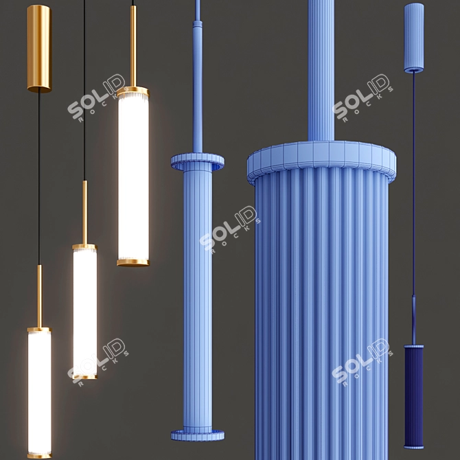 Modern Dimmable Steel Pendant Lamp 3D model image 2