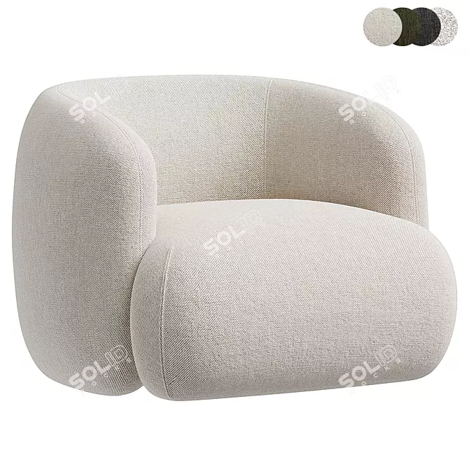  Elegant ALAND Armchair Model 3D model image 1