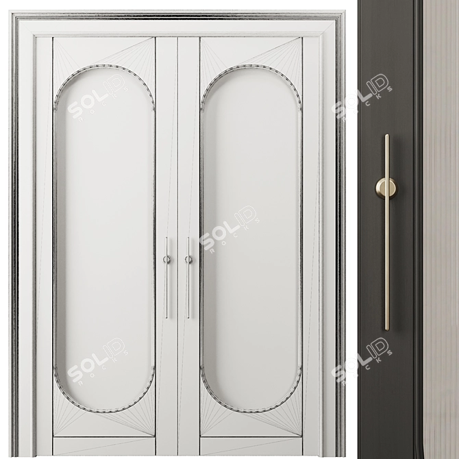 Modern Entrance Door Set 2016 3D model image 3