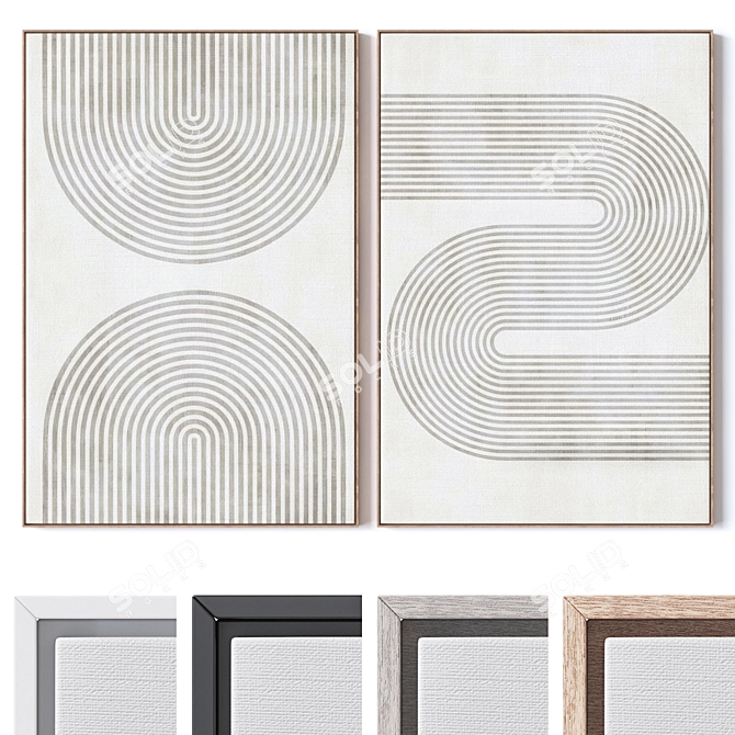 Modern Wall Art Frames Set 3D model image 1