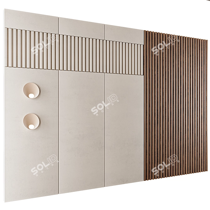 Modern 3D Headboard Panel Set 3D model image 2