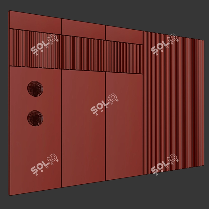 Modern 3D Headboard Panel Set 3D model image 3